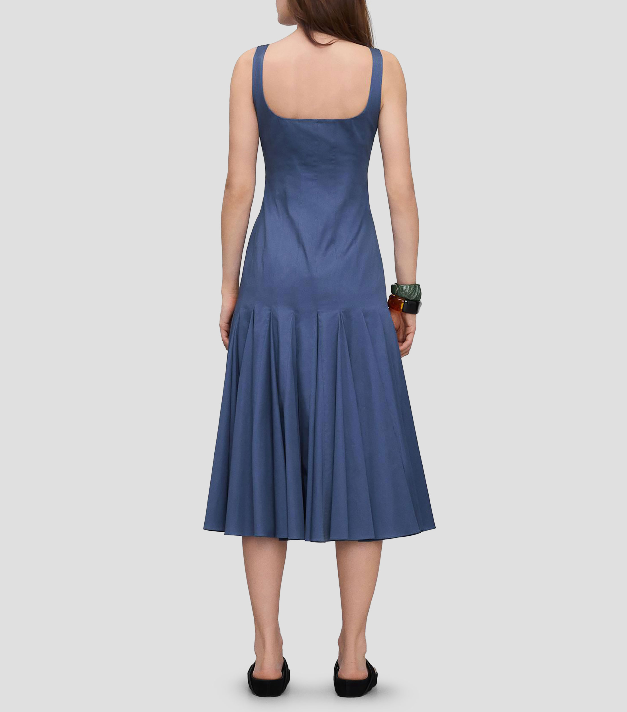 Vestido midi liso Mujer
